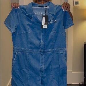 Harley Denim Romper - Blue